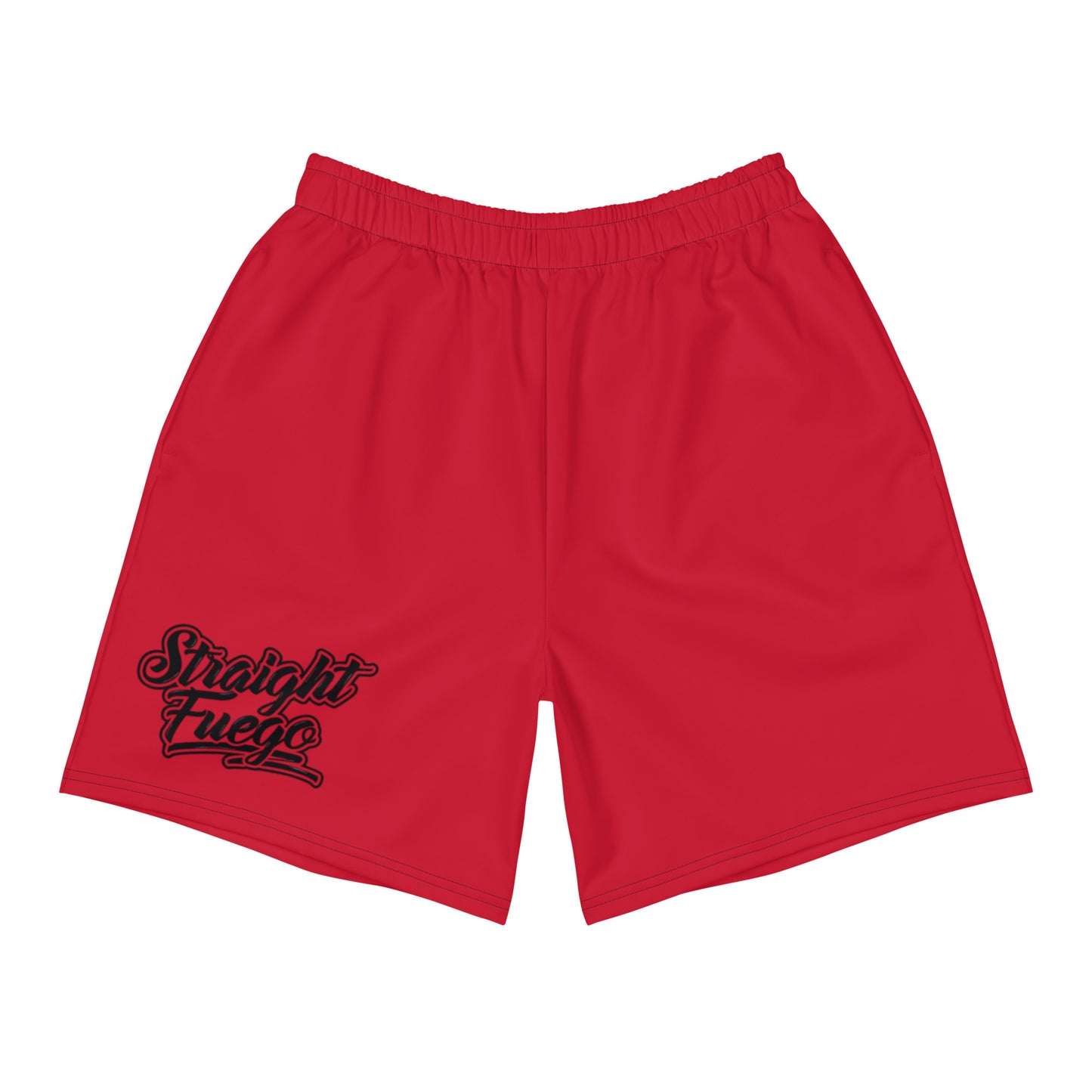 Men's Red & Black Straight Fuego Athletic Shorts