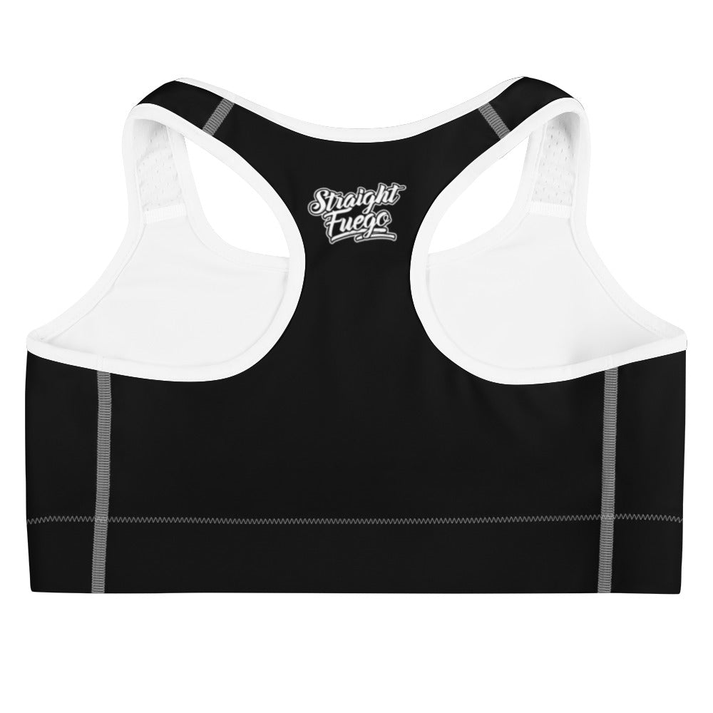 Black & White Straight Fuego Sports Bra