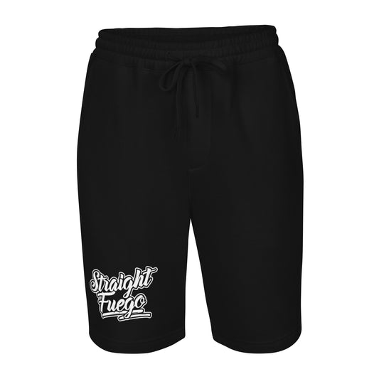 Men's Straight Fuego Fleece Shorts With White Logo
