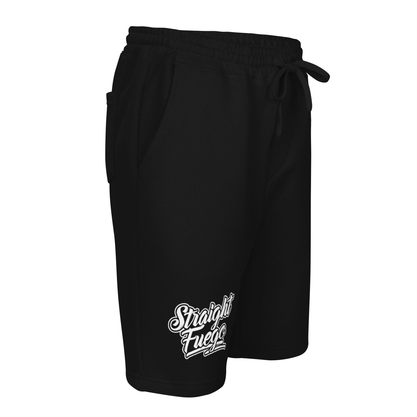 Men's Straight Fuego Fleece Shorts With White Logo