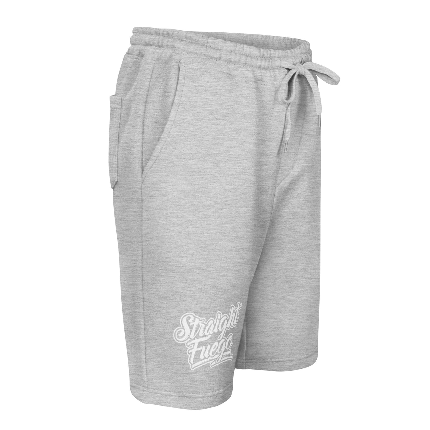 Men's Straight Fuego Fleece Shorts With White Logo