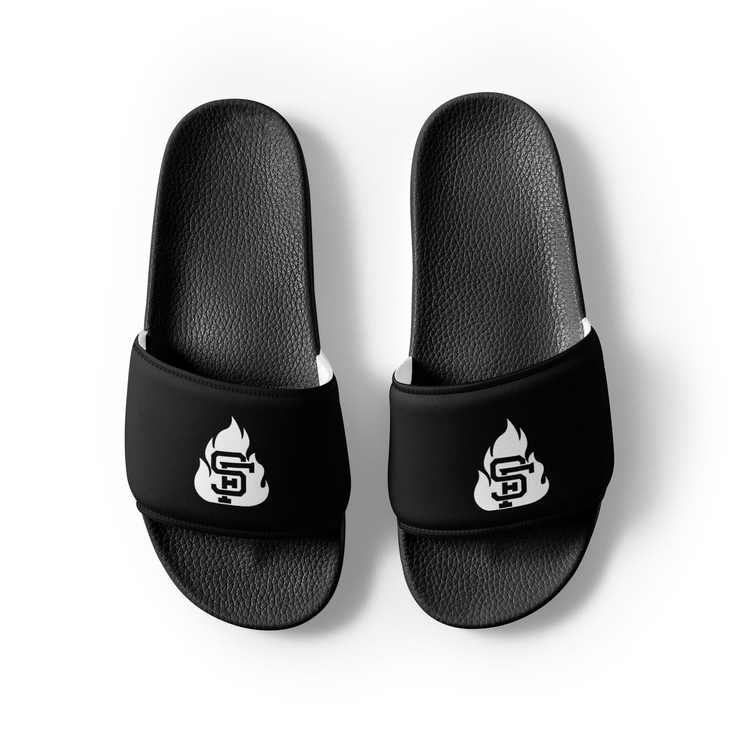 Men’s Black & White "SF Flame" Slides