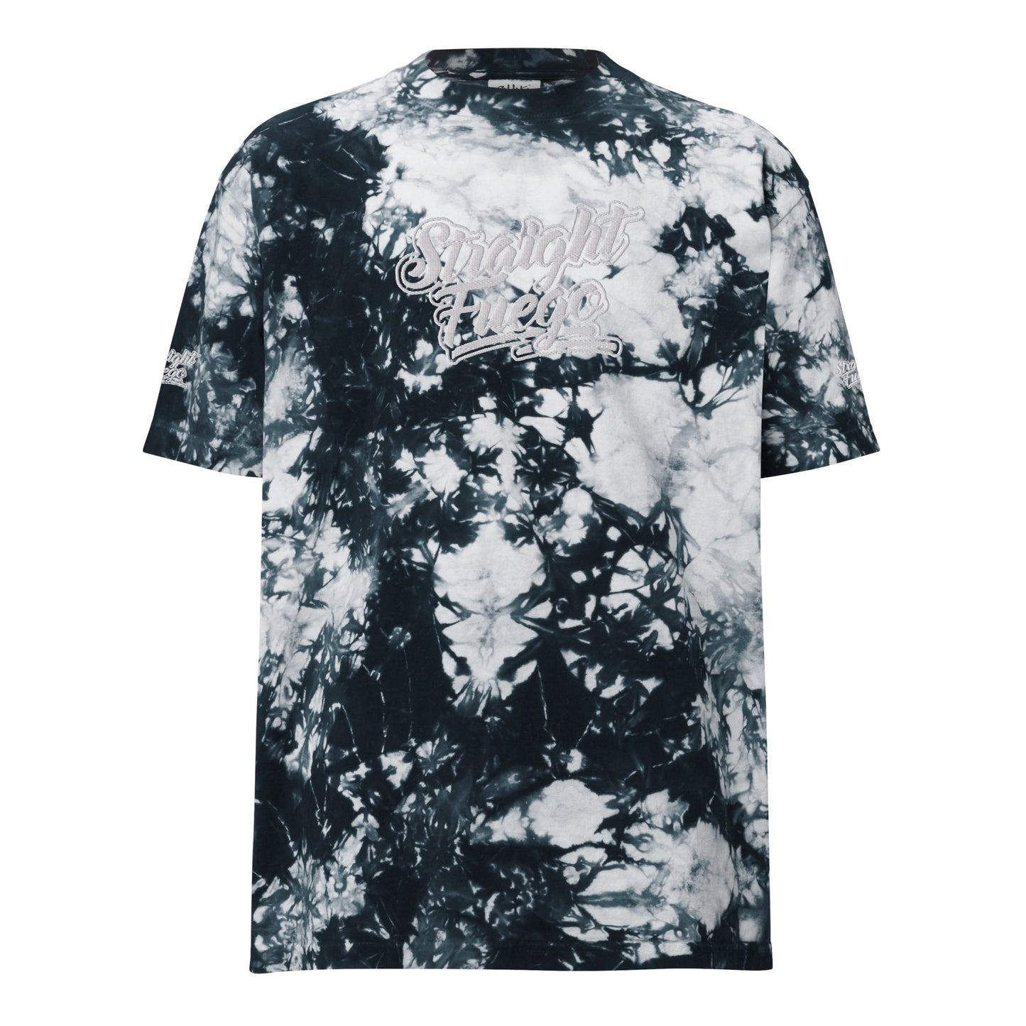 Men's Straight Fuego Over-Sized Embroidered Tie-Dye T-Shirt