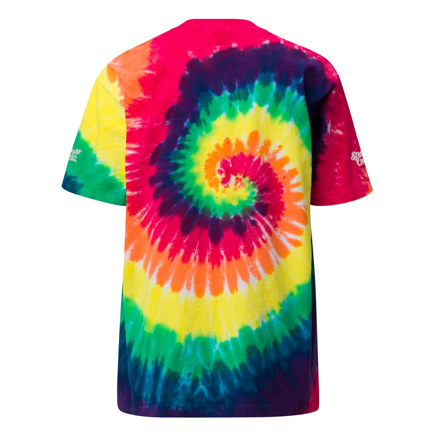 Men's Straight Fuego Over-Sized Embroidered Tie-Dye T-Shirt