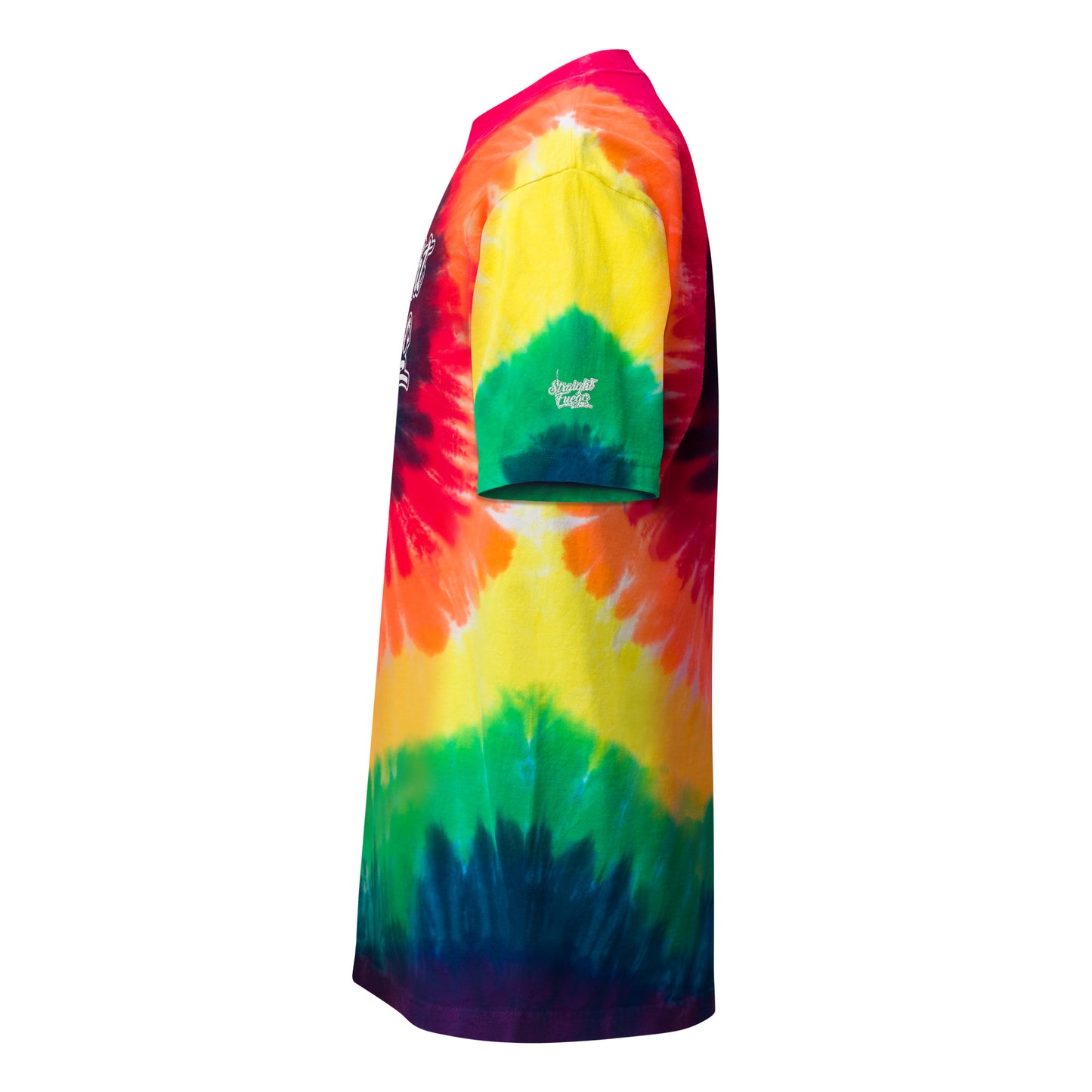 Men's Straight Fuego Over-Sized Embroidered Tie-Dye T-Shirt
