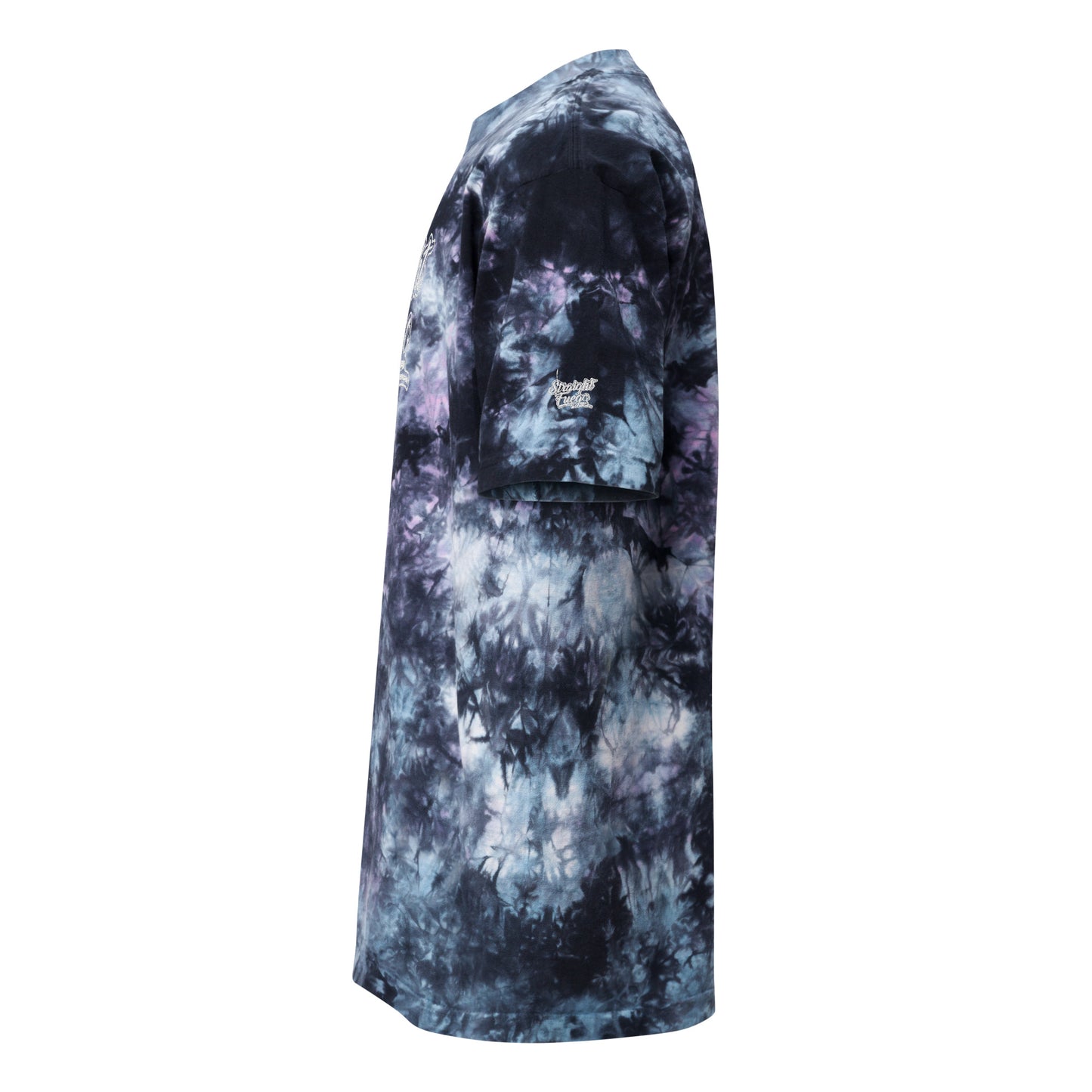 Men's Straight Fuego Over-Sized Embroidered Tie-Dye T-Shirt
