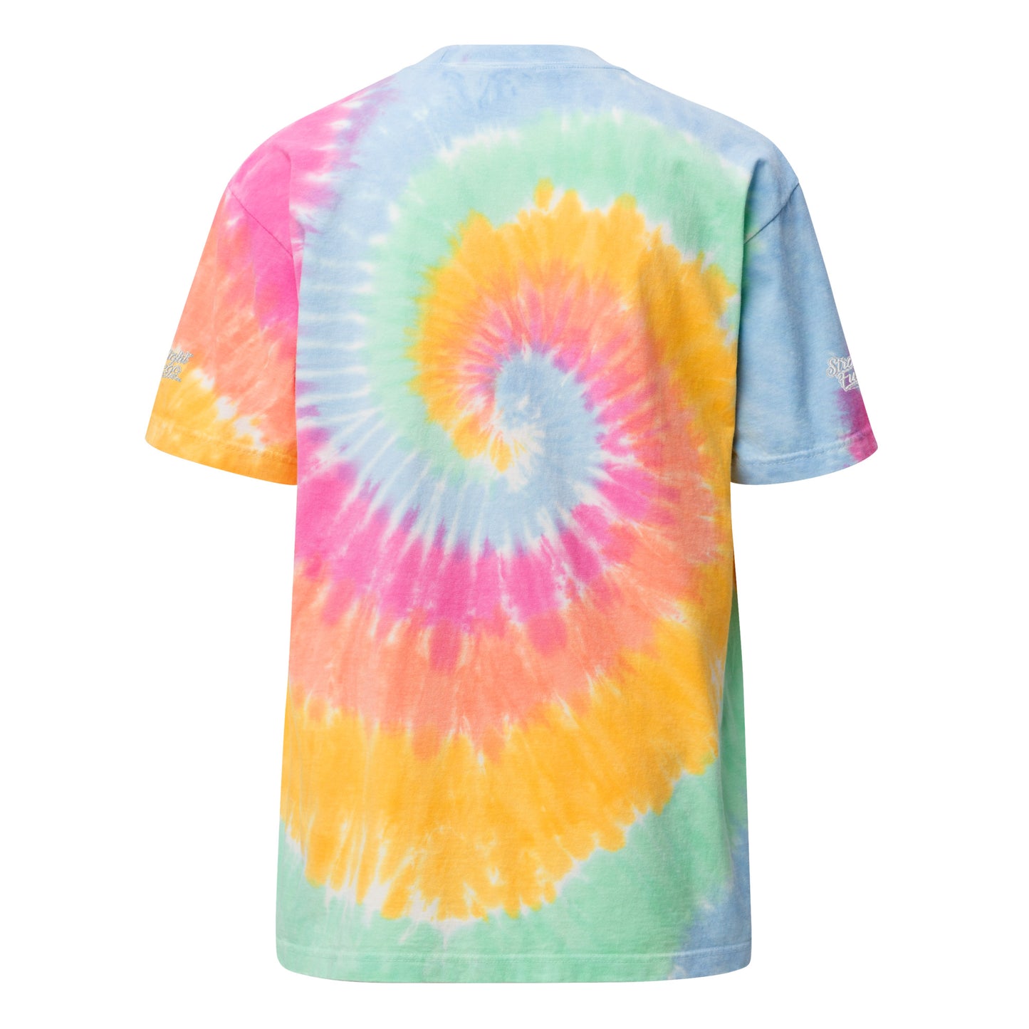 Men's Straight Fuego Over-Sized Embroidered Tie-Dye T-Shirt