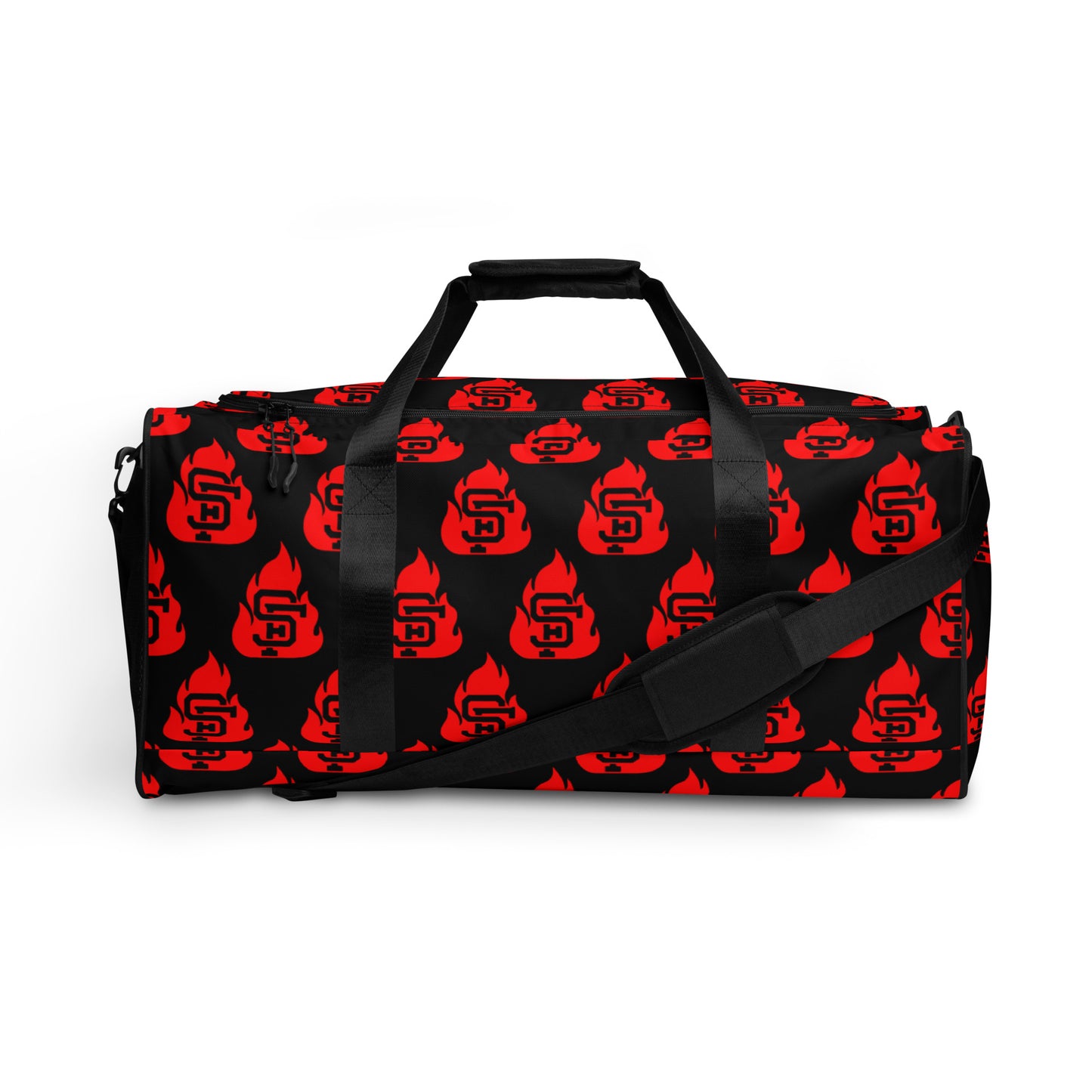 Black & Red SF Flame Duffle Bag