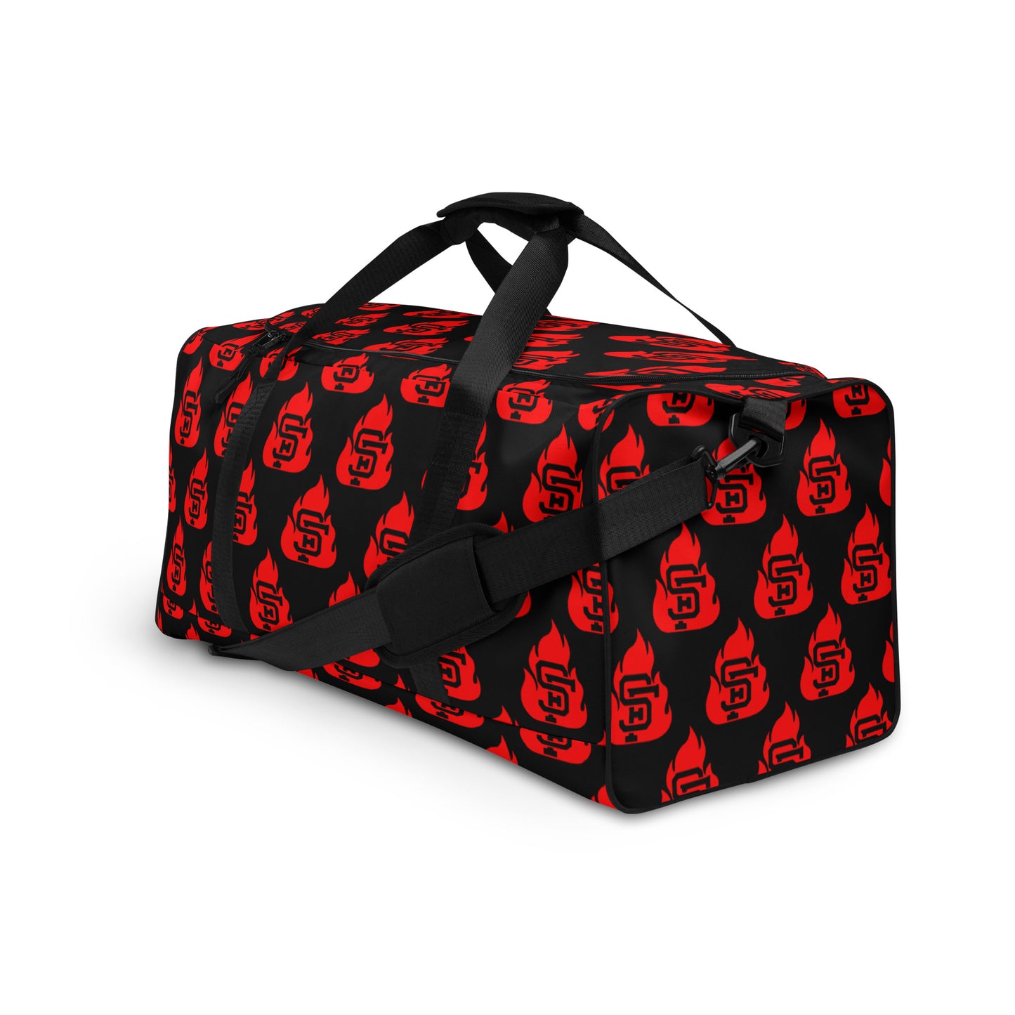 Black & Red SF Flame Duffle Bag