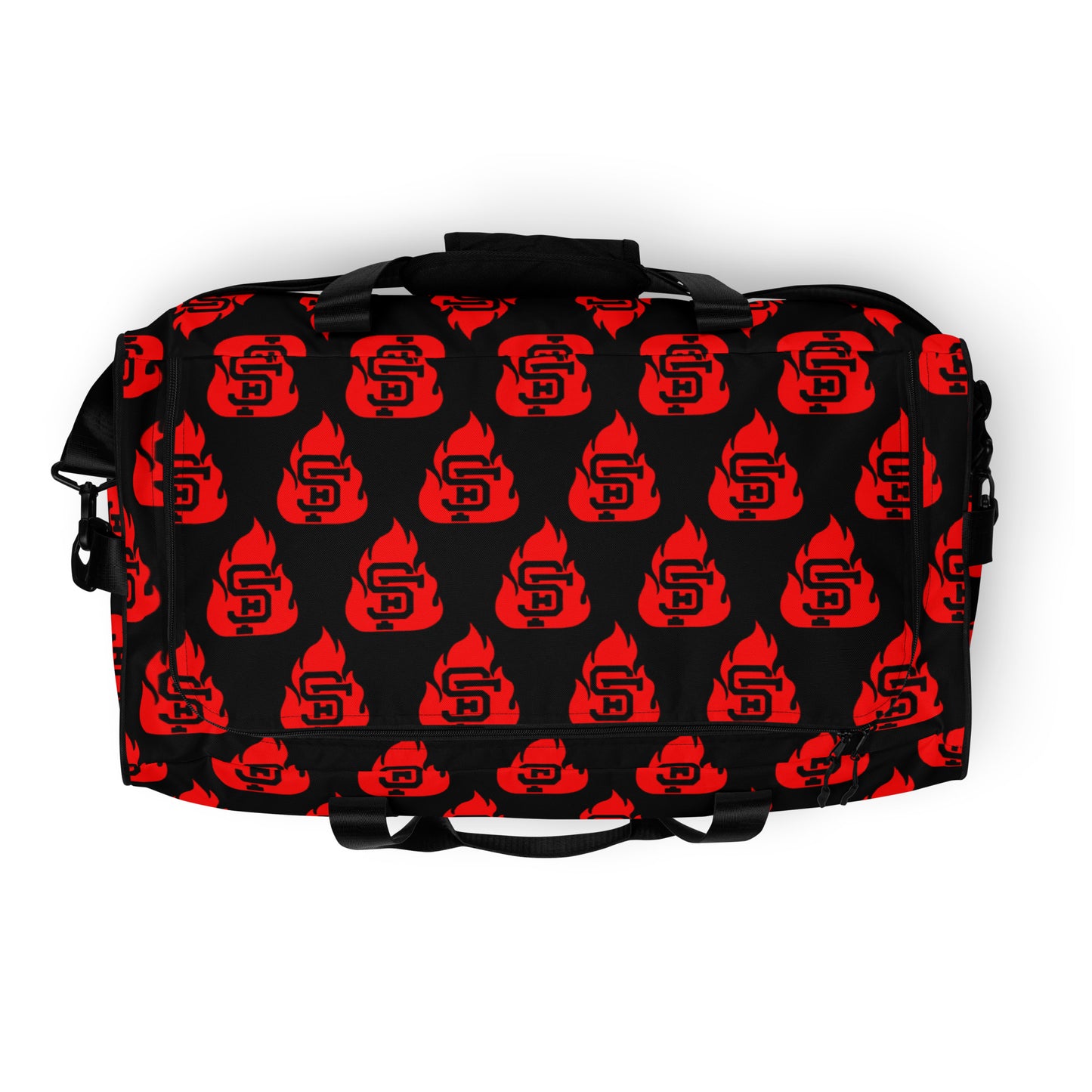 Black & Red SF Flame Duffle Bag