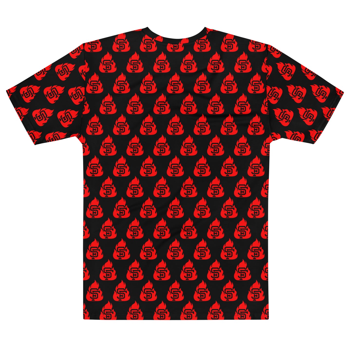 Men's Black & Red SF Flame All Over Print T-Shirt