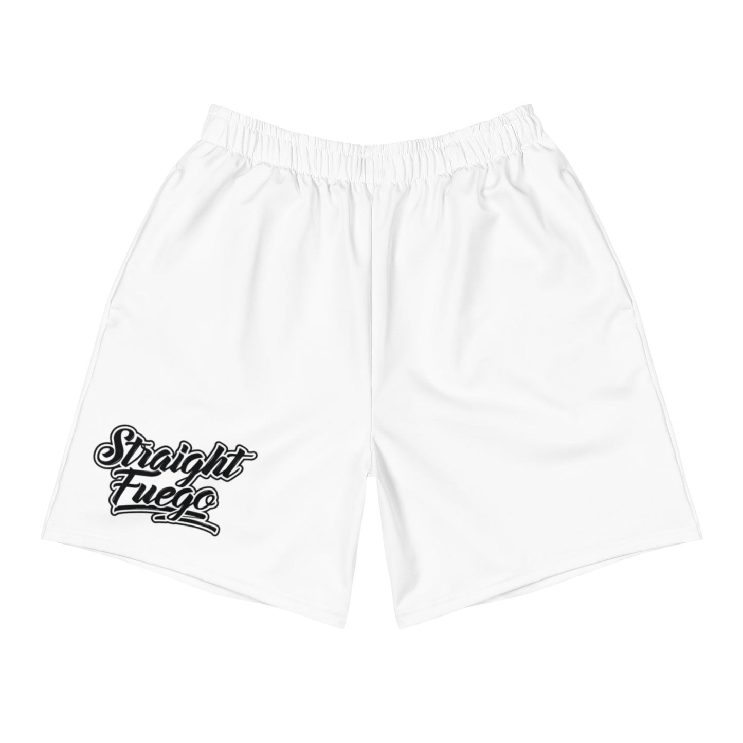 Men's White & Black Straight Fuego Athletic Shorts