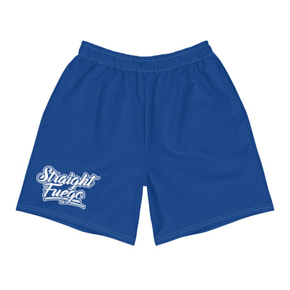 Men's Blue & White Straight Fuego Athletic Shorts