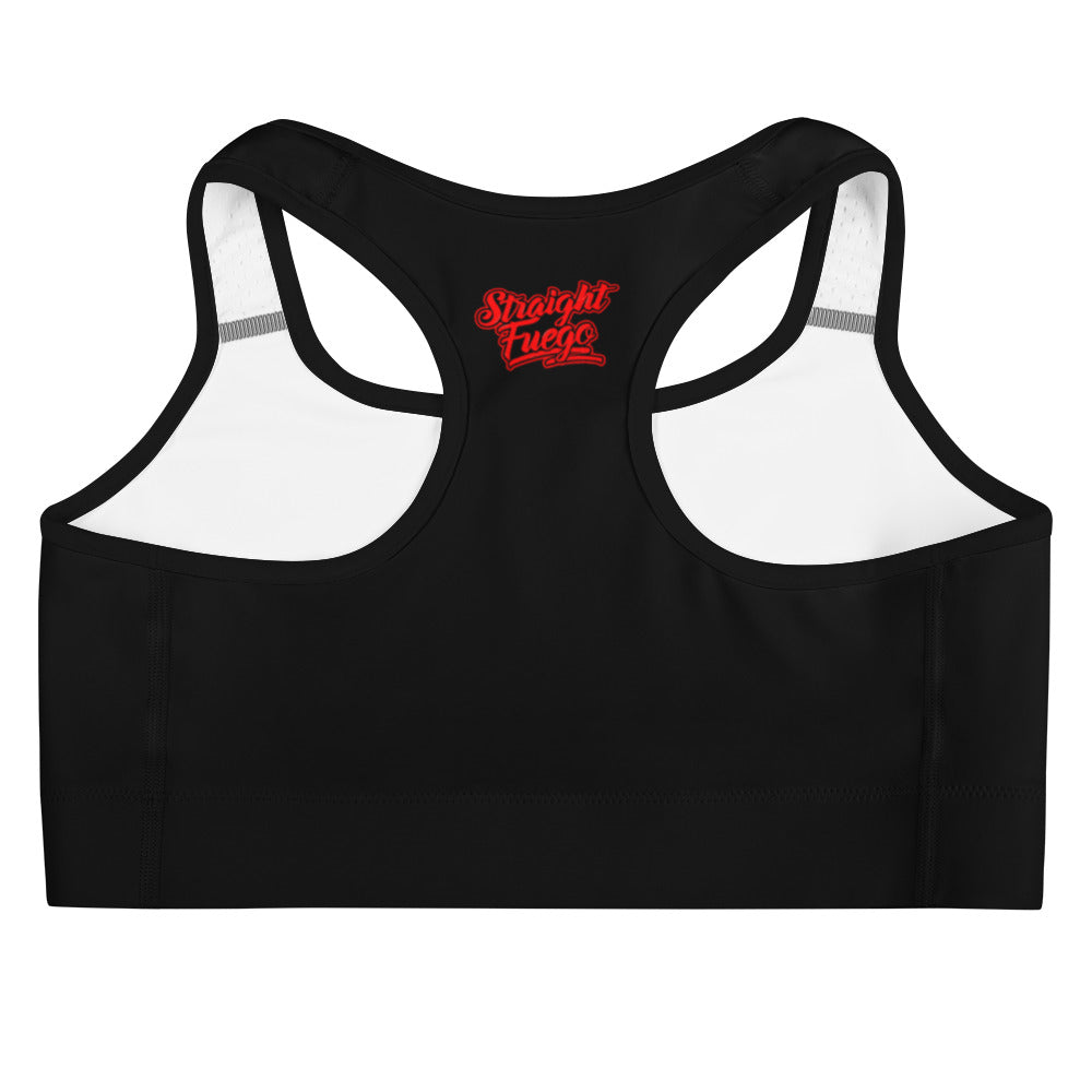 Black & Red "SF Flame" Sports Bra