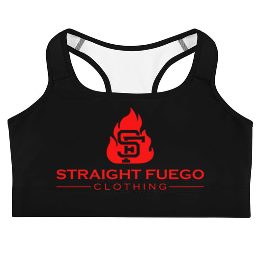 Black & Red "SF Flame" Sports Bra