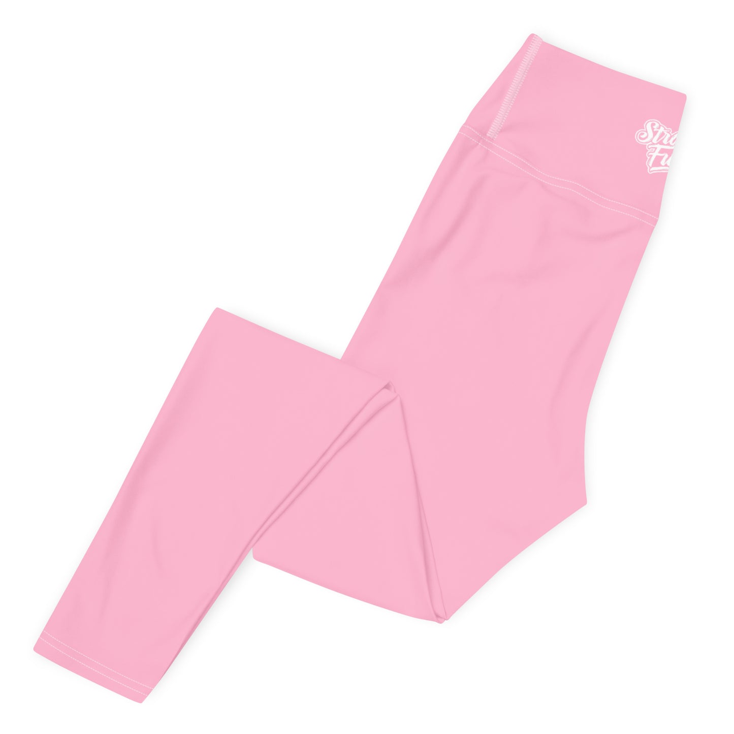 Pink & White Straight Fuego Yoga Leggings