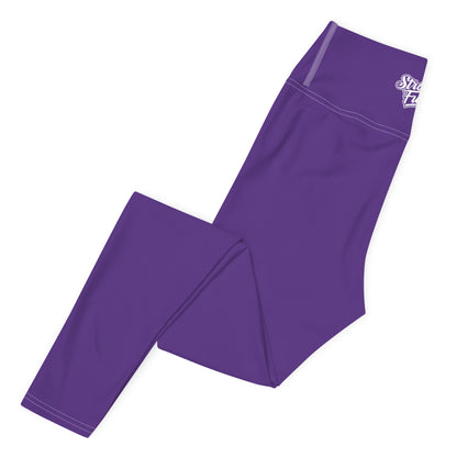 Purple & White Straight Fuego Yoga Leggings