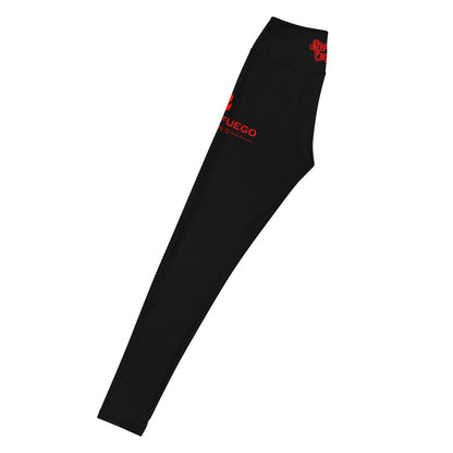 Black & Red SF Flame Yoga Leggings