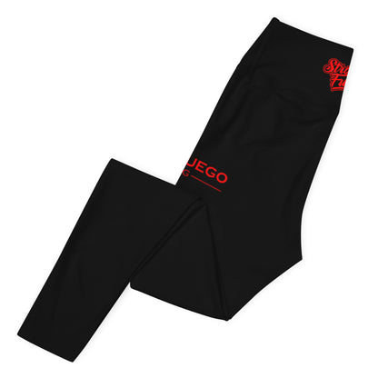 Black & Red SF Flame Yoga Leggings