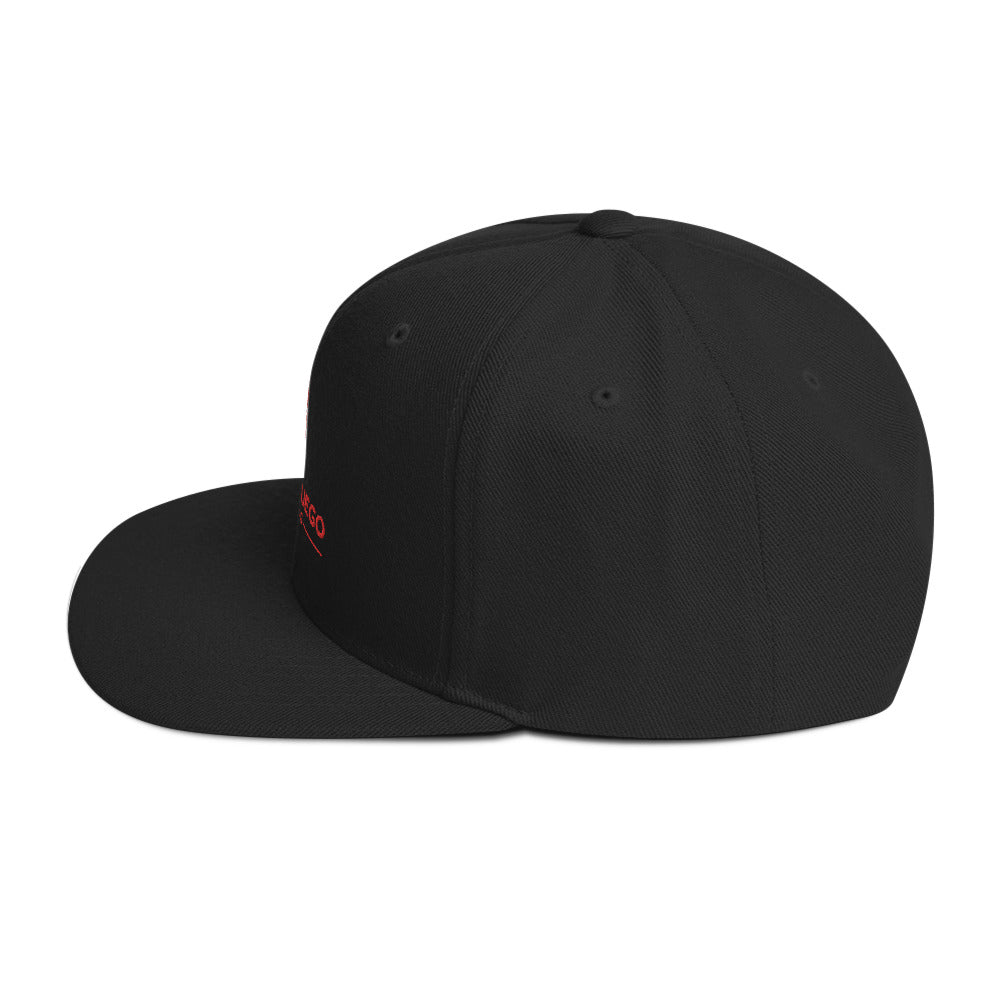 Black & Red SF Flame Snapback Hat