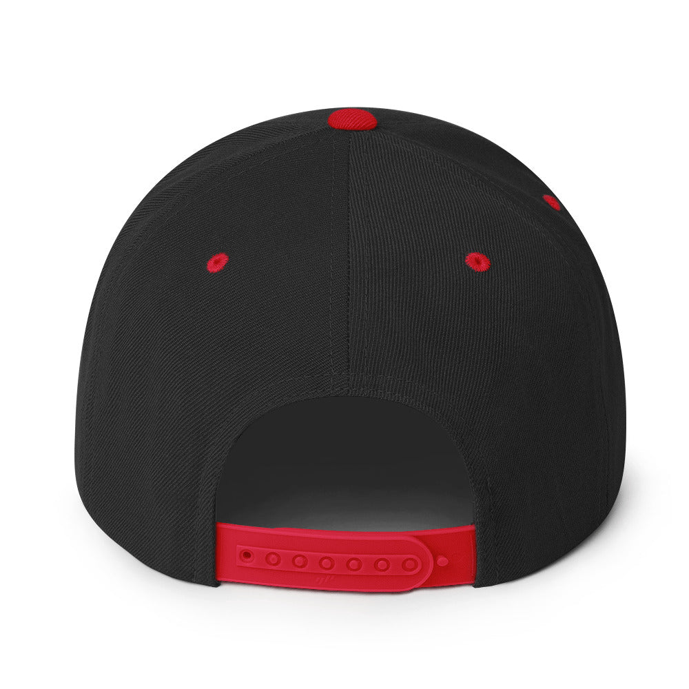 Black & Red Two-Tone SF Flame Snapback Hat