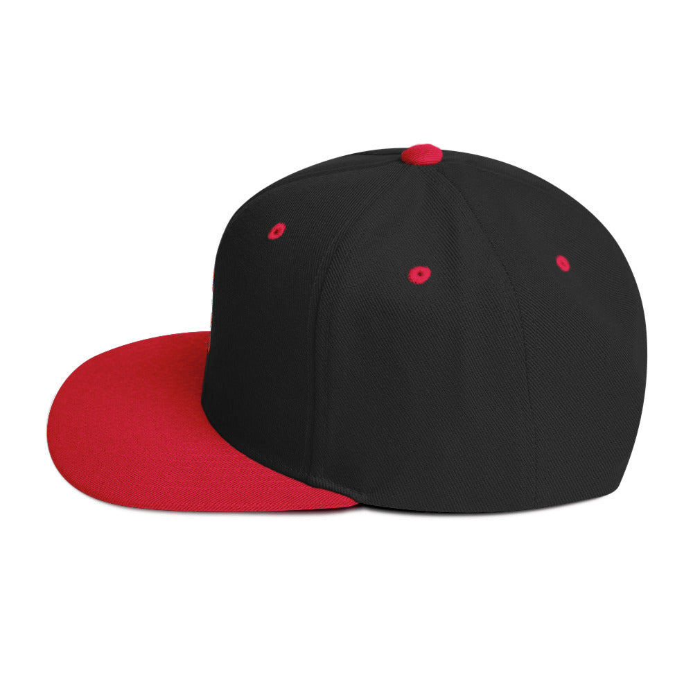 Black & Red Two-Tone SF Flame Snapback Hat