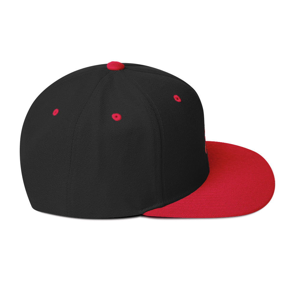 Black & Red Two-Tone SF Flame Snapback Hat