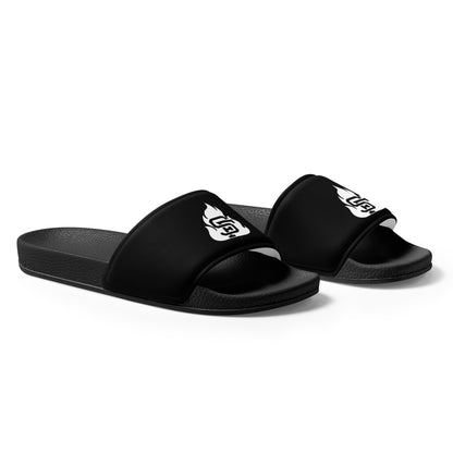 Men’s Black & White "SF Flame" Slides