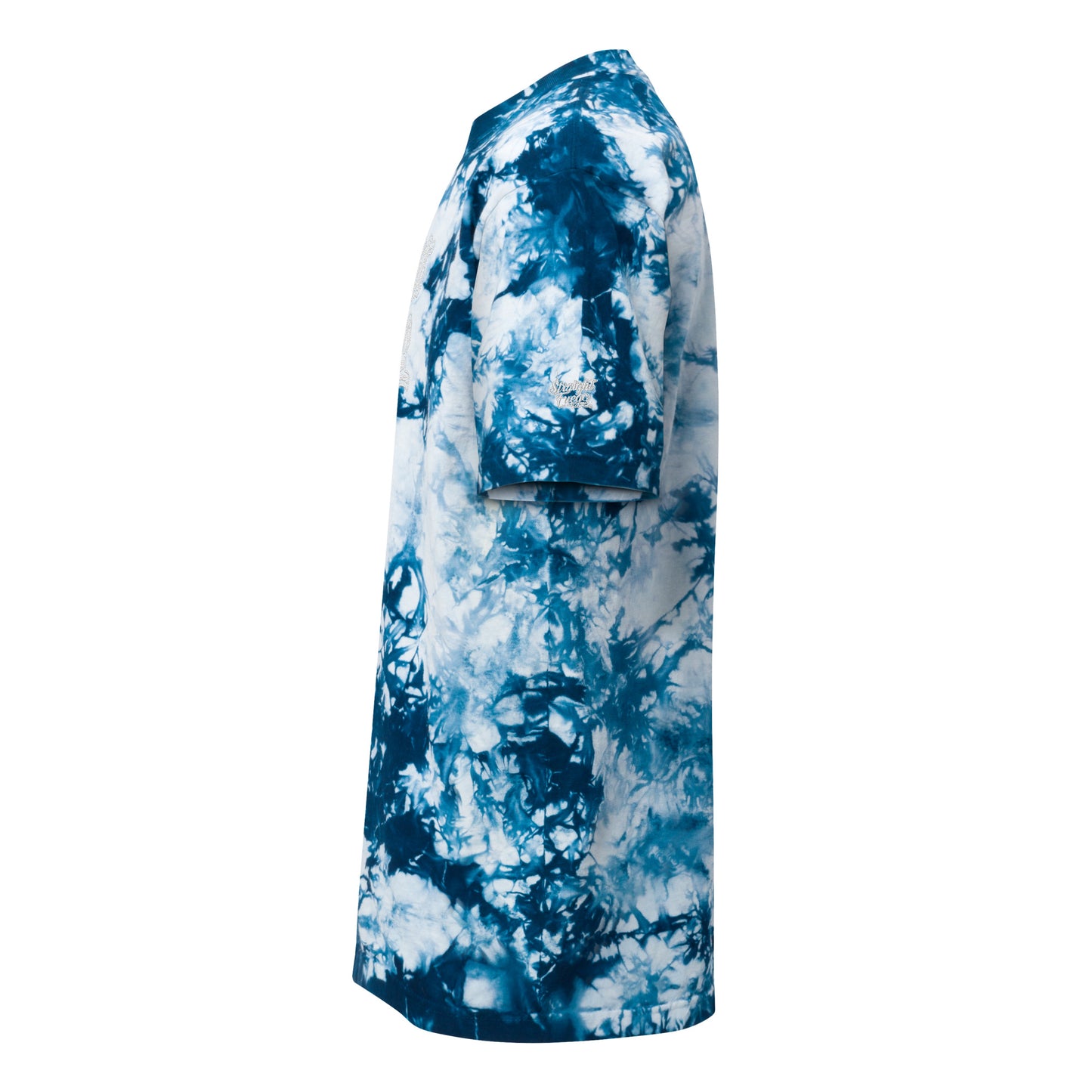 Men's Straight Fuego Over-Sized Embroidered Tie-Dye T-Shirt