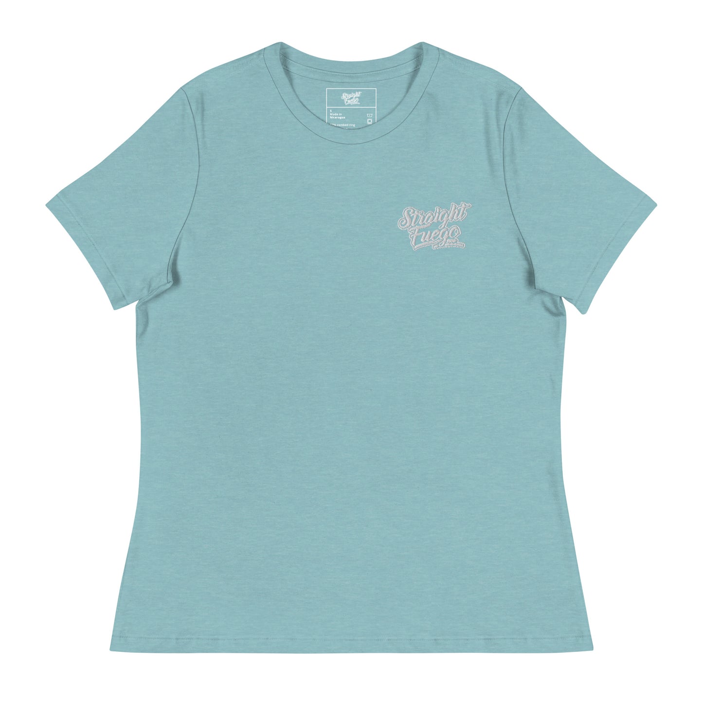 Women's Straight Fuego T-Shirt With White Logo