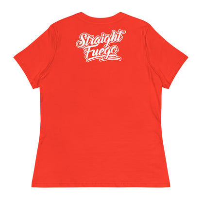 Women's Straight Fuego T-Shirt With White Logo